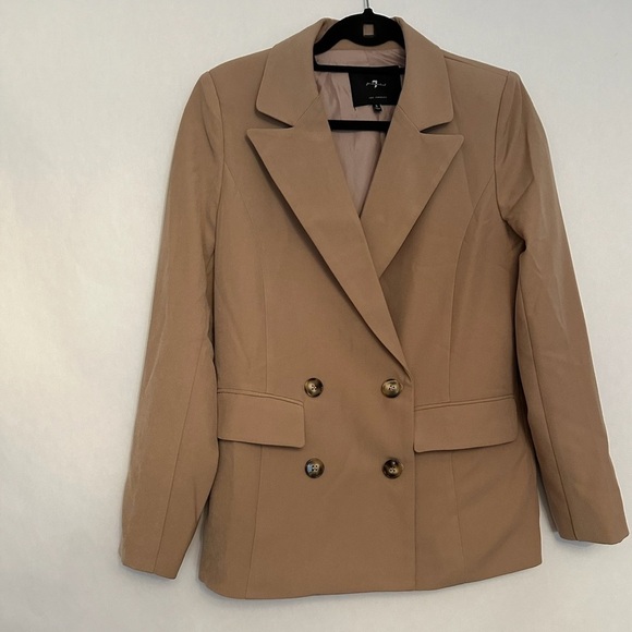 7 for All Mankind Double-Breasted Camel Blazer – Women’s Size Small - Picture 14 of 15